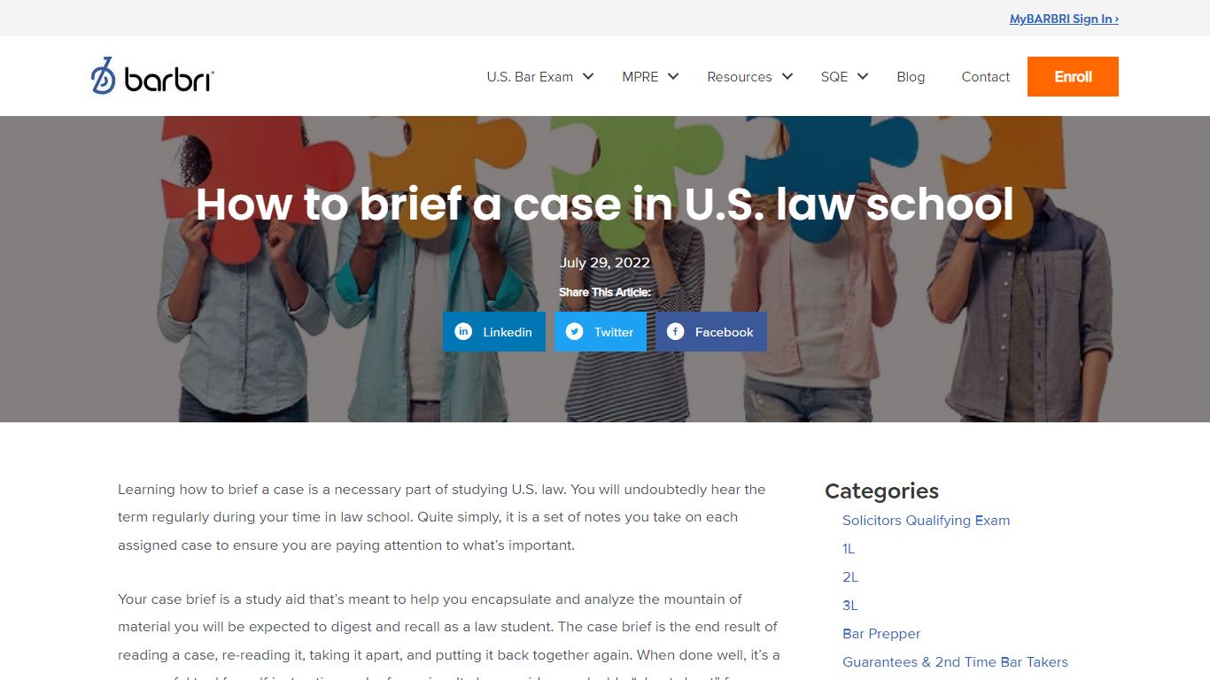 How to brief a case in U.S. law school | BARBRI
